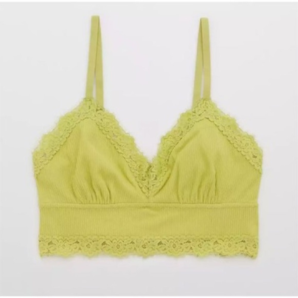 NWOT Aerie Eyelash Lace Ribbed Bralette